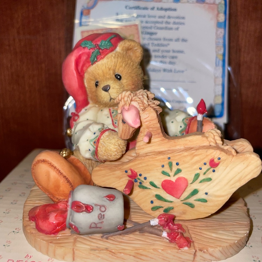 🛷New Cherished Teddies Christmas Bear Figurine with Sleigh